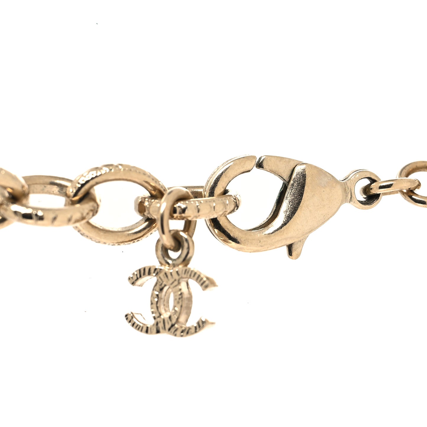 Crystal Chain Short Logo Necklace Gold