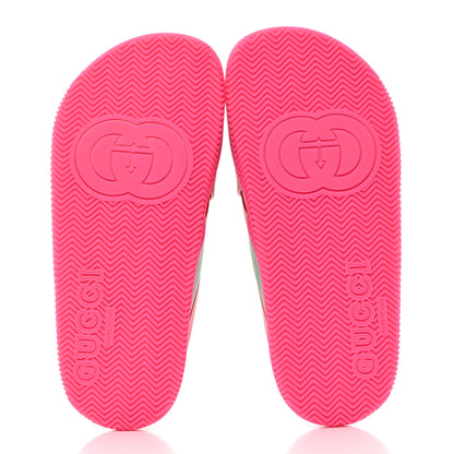 Gucci Rubber Web Womens Criss Cross Slide Sandals 35 Coral New Shamarock 5 of 9