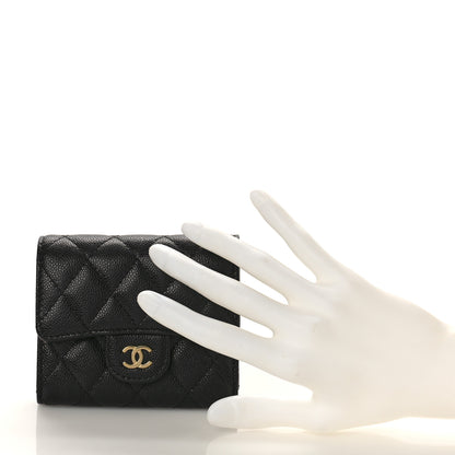 Chanel Caviar Quilted Compact Flap Wallet Black 2 of 9
