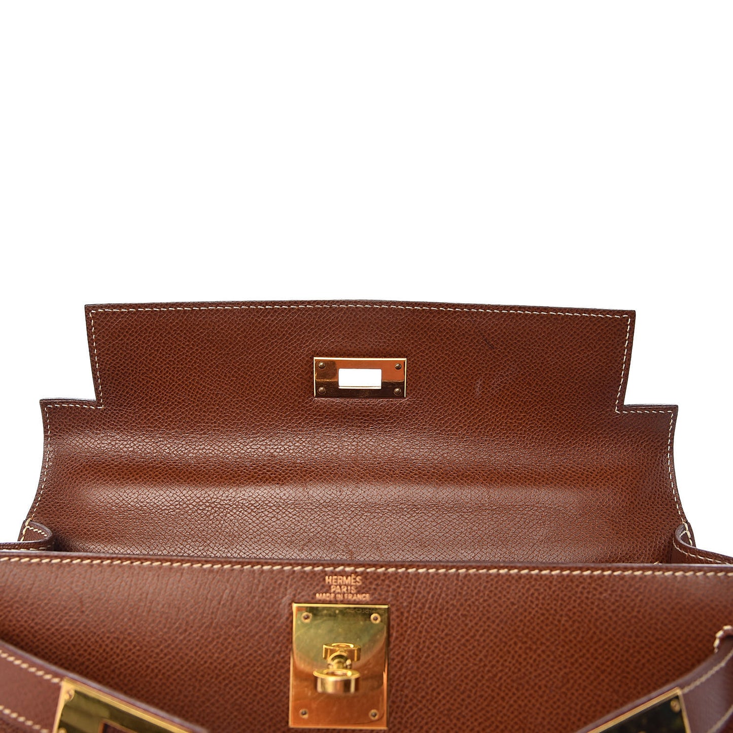 Veau Grain Lisse Kelly Sellier 28 Noisette