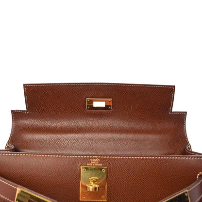 Hermes Veau Grain Lisse Kelly Sellier 28 Noisette 19 of 40