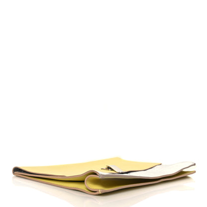 Proenza Schouler Metallic Lambskin Lunch Bag Clutch Banana Silver 4 of 9