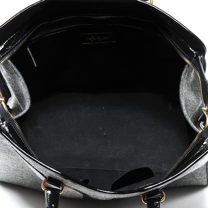Saint Laurent Wool Medium Bo Cabas Chyc Tote Grey 5 of 7