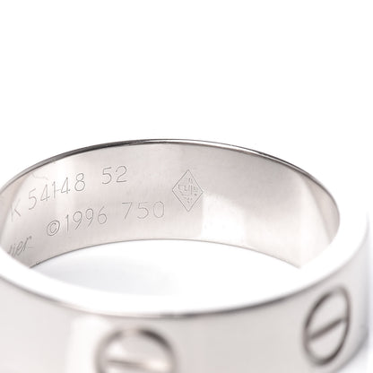 Cartier 18K White Gold 5.5mm LOVE Ring 52 6 5 of 5