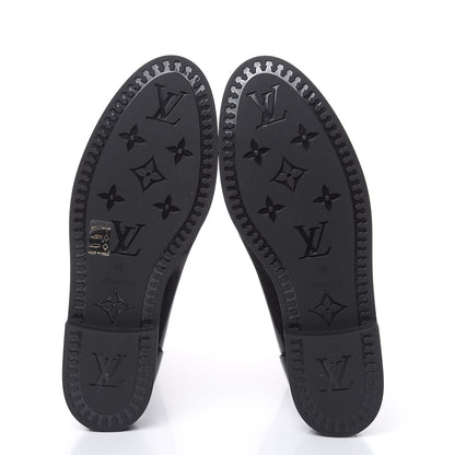 Louis Vuitton Rubber Embossed Monogram Drops High Rain Boots 39 Black 5 of 9