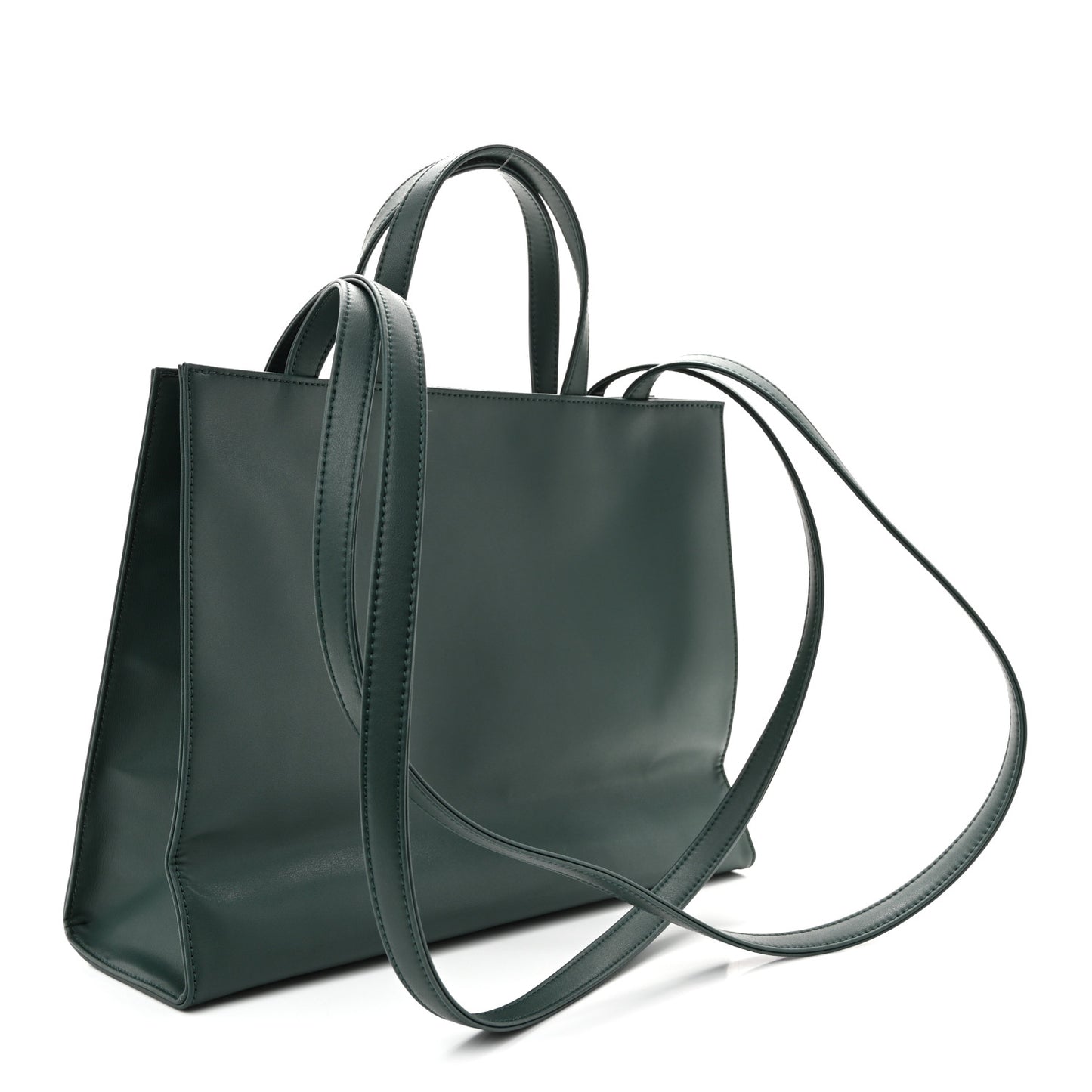 Vegan Leather Medium Shopping Bag Dark Olive