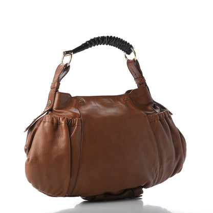 Saint Laurent Calfskin Large Mala Mala Horn Bag Cognac 2 of 8