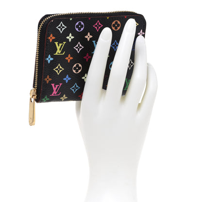Louis Vuitton Monogram Multicolor Zippy Coin Purse Black Violet 2 of 8