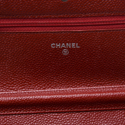 Chanel Caviar Quilted Wallet on Chain WOC Red 5 of 11