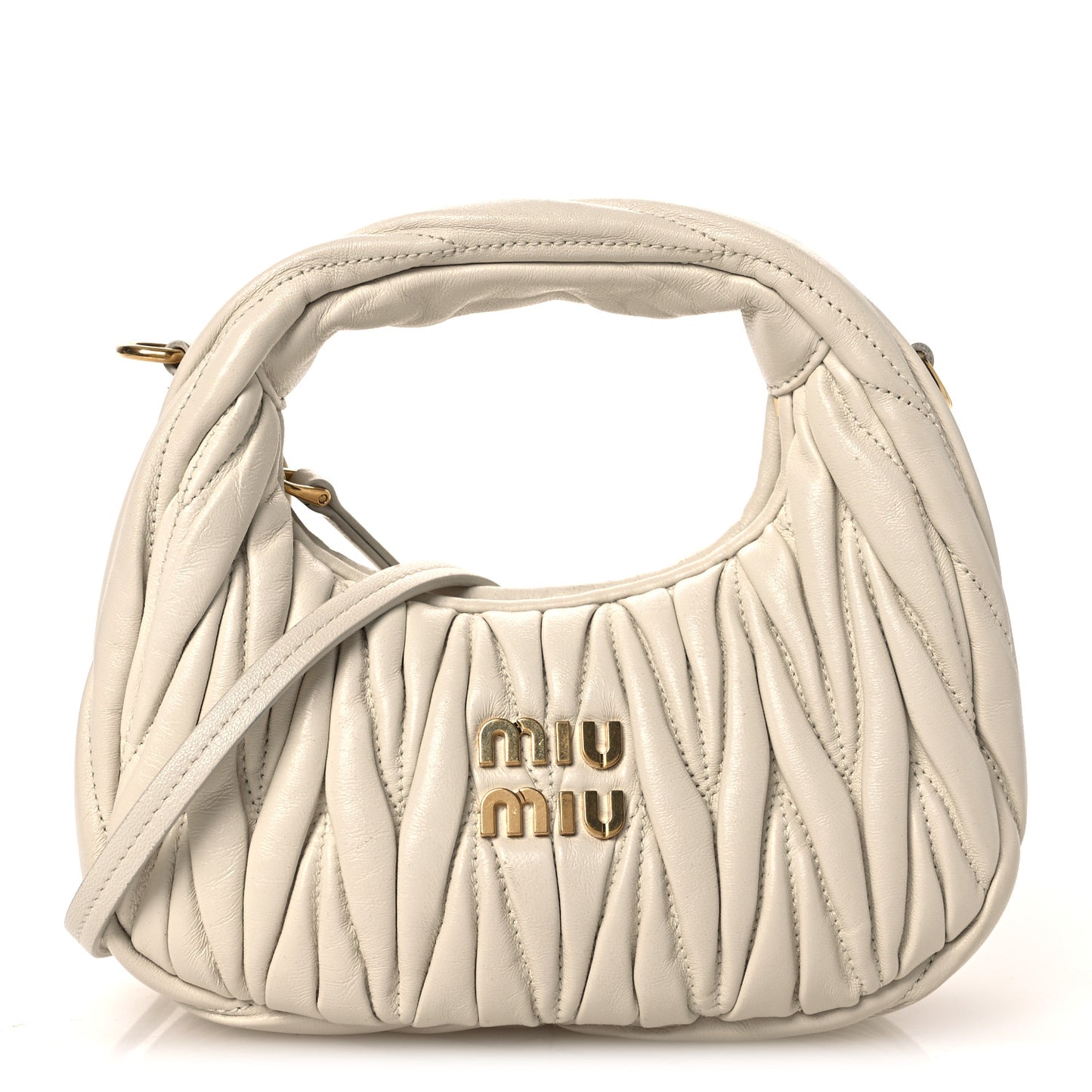 Nappa Matelasse Mini Wander Hobo White