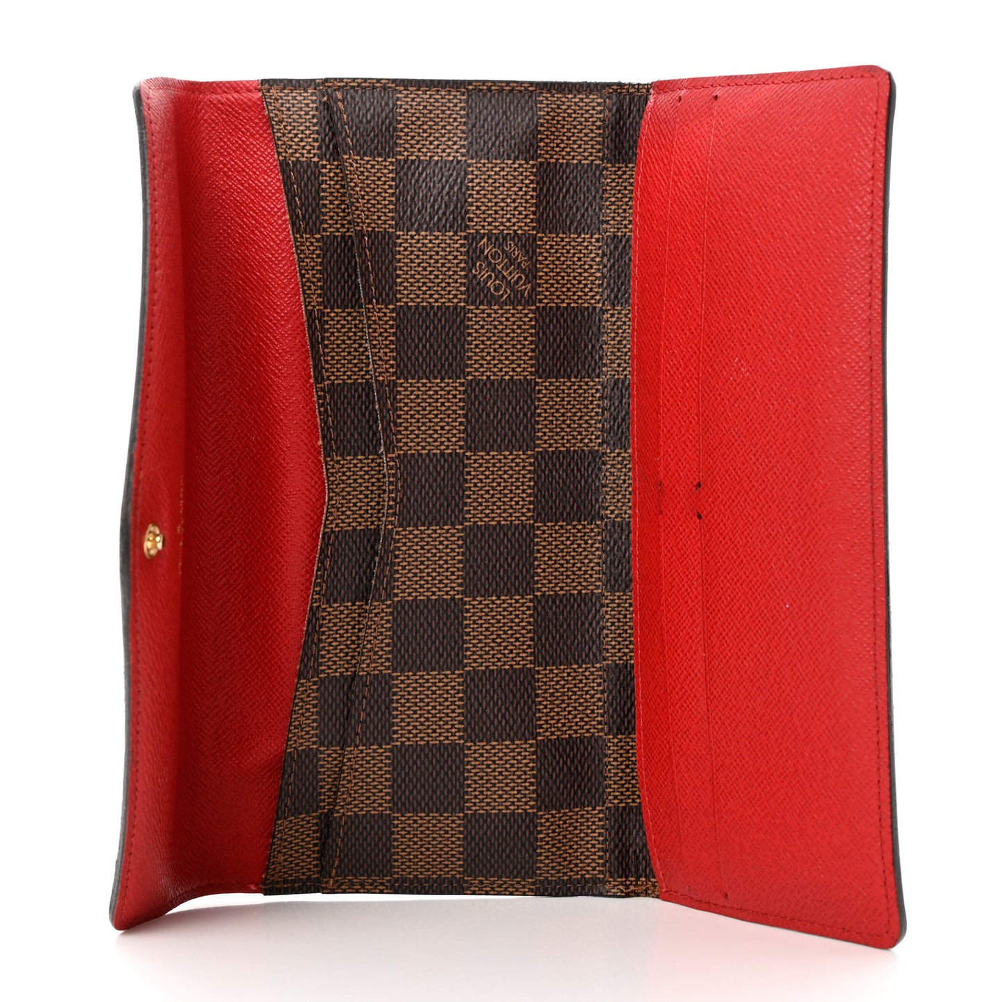 Damier Ebene Josephine Wallet Red