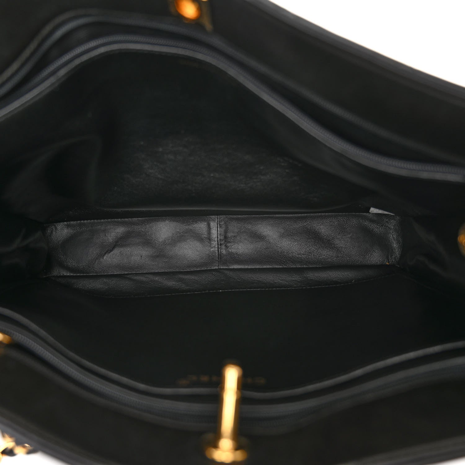 Chanel Lambskin Quilted Shopping Tote Black 5 of 10