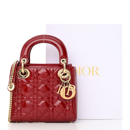 Christian Dior Patent Cannage Mini Lady Dior Red 18 of 18