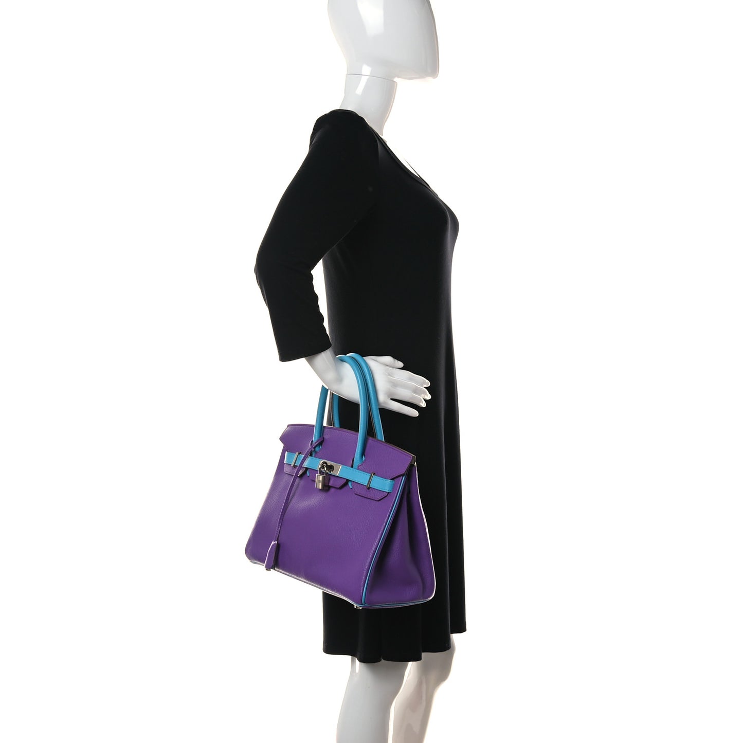 Chevre Horseshoe Birkin 30 Parme Bleu Aztec