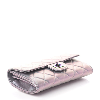 Chanel Iridescent Lambskin Quilted Reissue Large Gusset Flap Wallet Light Purple 4 of 8