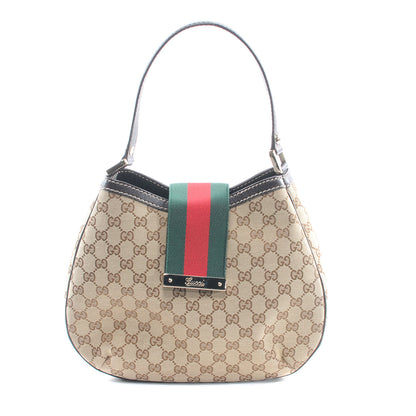 Gucci Monogram New Ladies Web Medium Hobo Ebony 1 of 7
