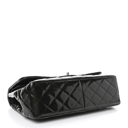 Chanel Striated Patent Quilted Jumbo Double Flap Black 3 of 4
