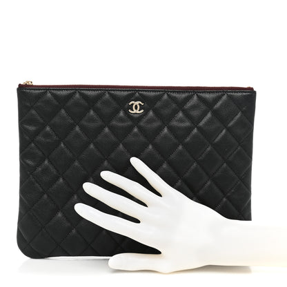 Chanel Caviar Quilted Medium Cosmetic Case Black 2 of 9