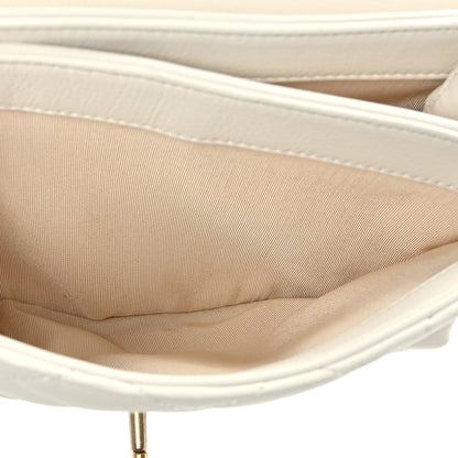 Chanel Calfskin Quilted Accordion Pearl CC Flap Bag White 6 of 11