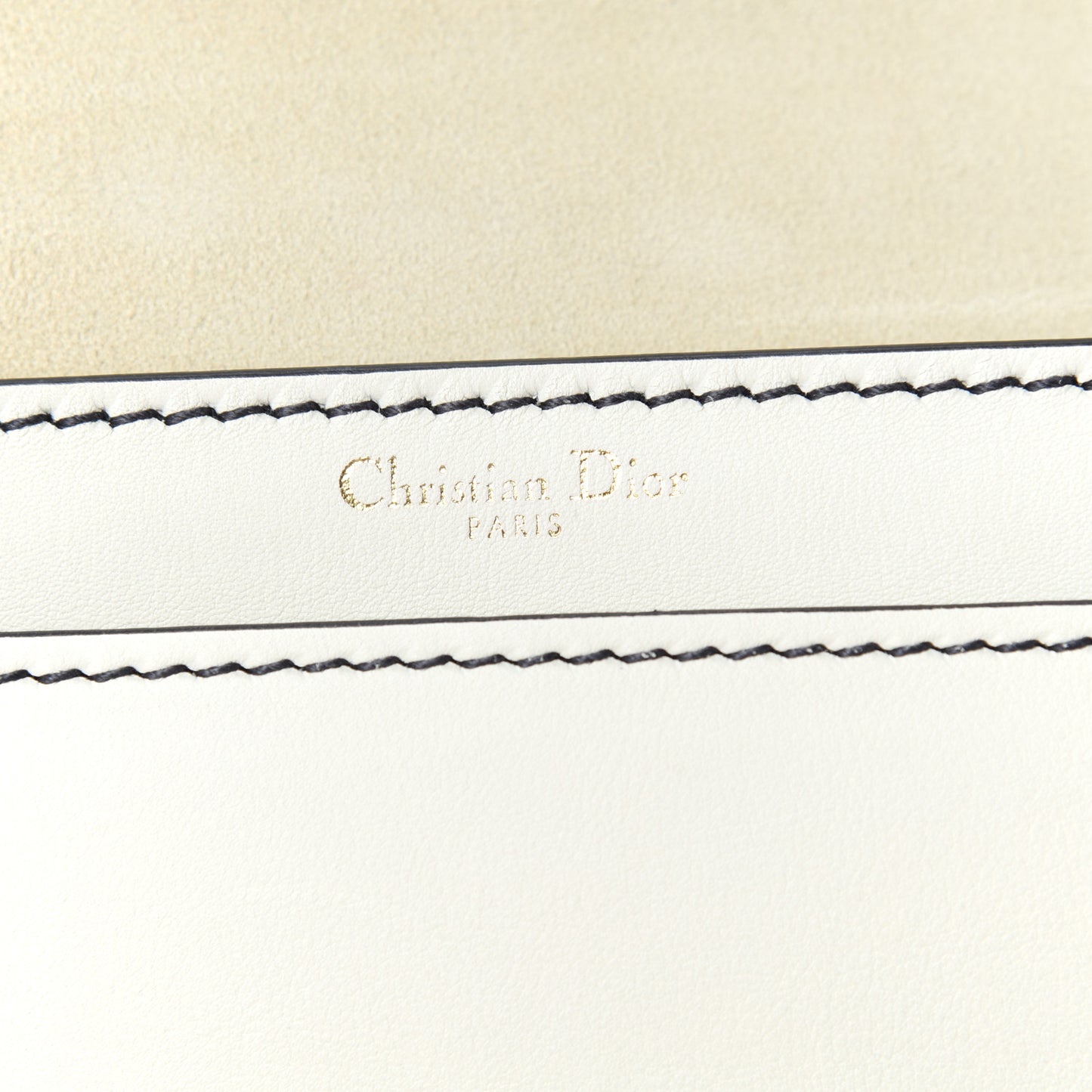 Calfskin J'Adior Chain Flap Bag Off White