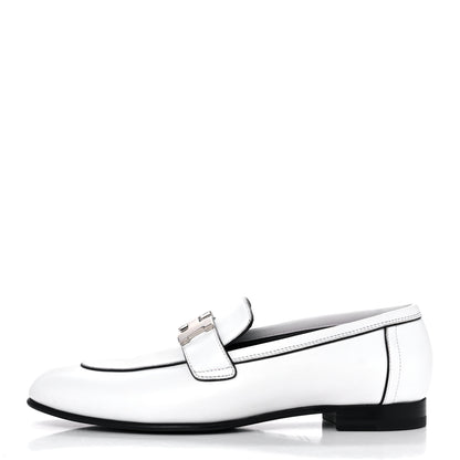 Hermes Calfskin Womens Paris Loafers 36.5 White 1 of 9