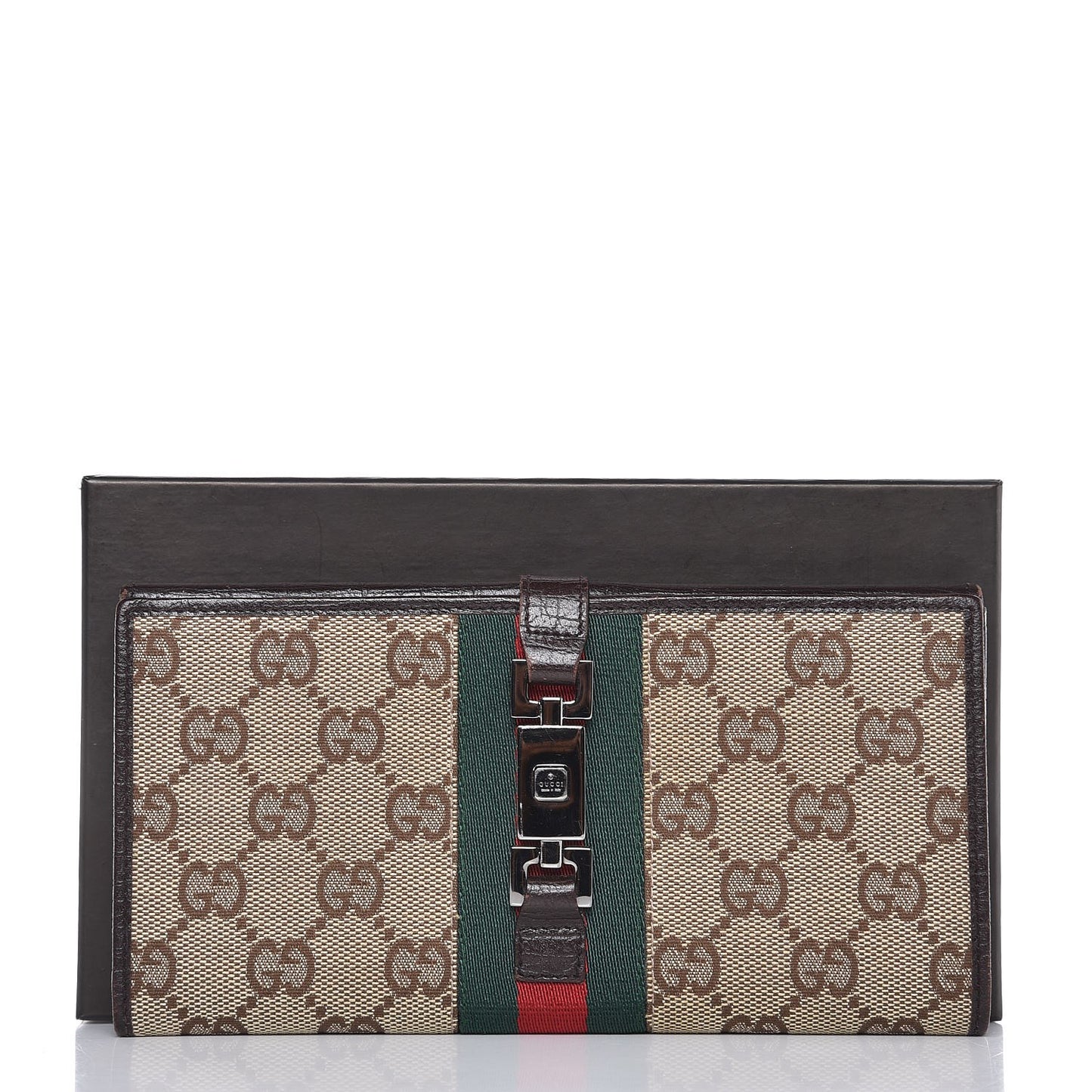 Monogram Calfskin Web Blake Continental Wallet Brown