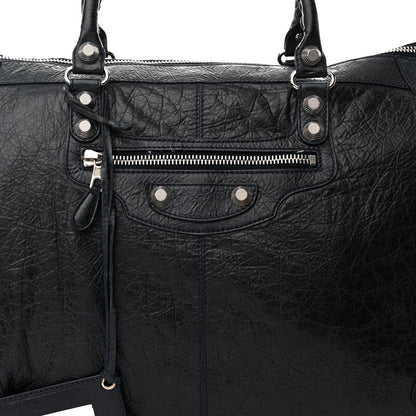 Balenciaga Agneau Giant 21 Silver Hardware Weekender Black 8 of 13