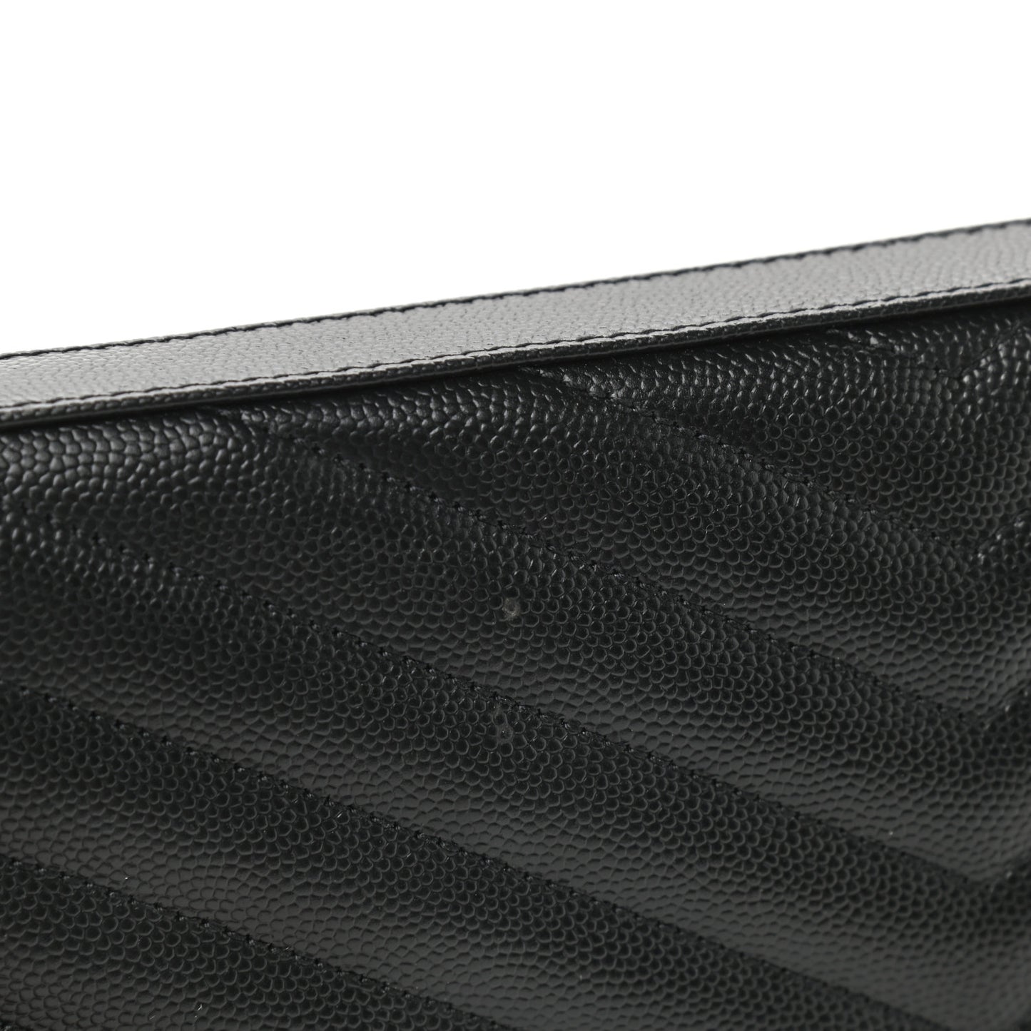 Grain De Poudre Matelasse Chevron Monogram Chain Wallet Black