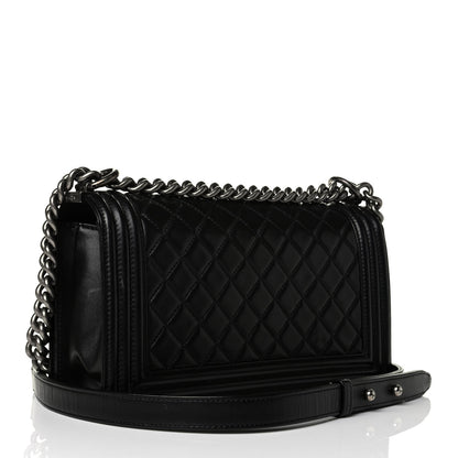 Chanel Calfskin Quilted Medium Boy Flap Black 2 of 6