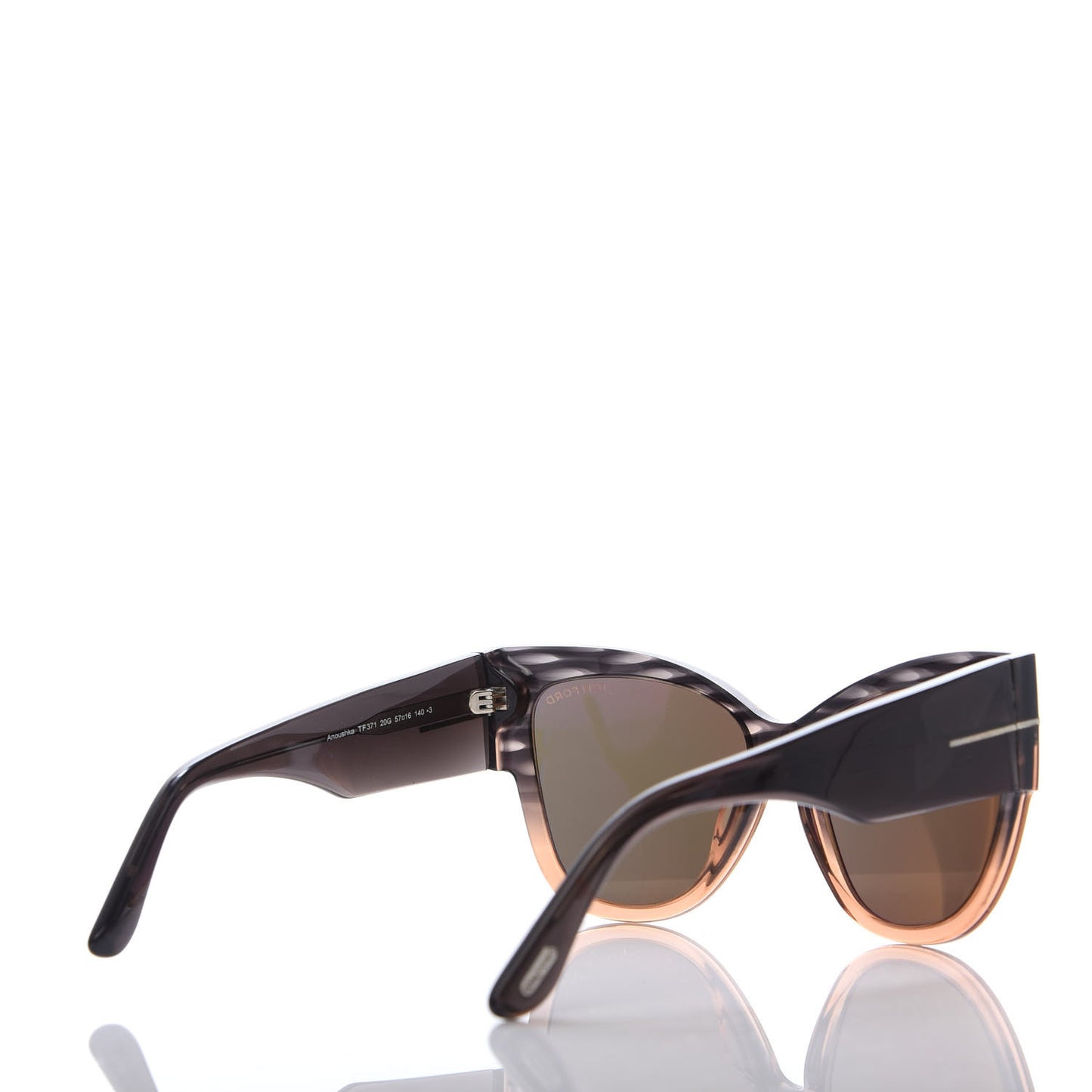 Acetate Anoushka Cat Eye Sunglasses TF371 Melange Grey Peach