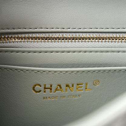 Chanel Lambskin Quilted Mini Rectangular Pearl Crush Flap Grey 6 of 13