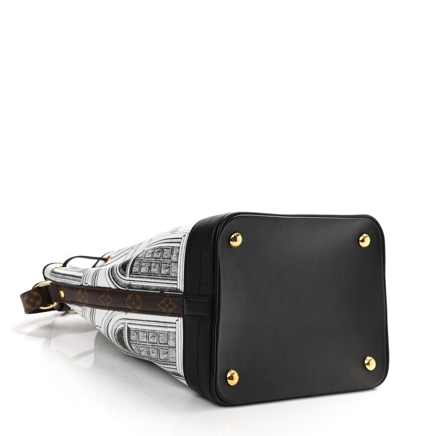 X FORNASETTI Calfskin Architettura Noe MM Black White