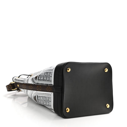 Louis Vuitton X FORNASETTI Calfskin Architettura Noe MM Black White 4 of 7