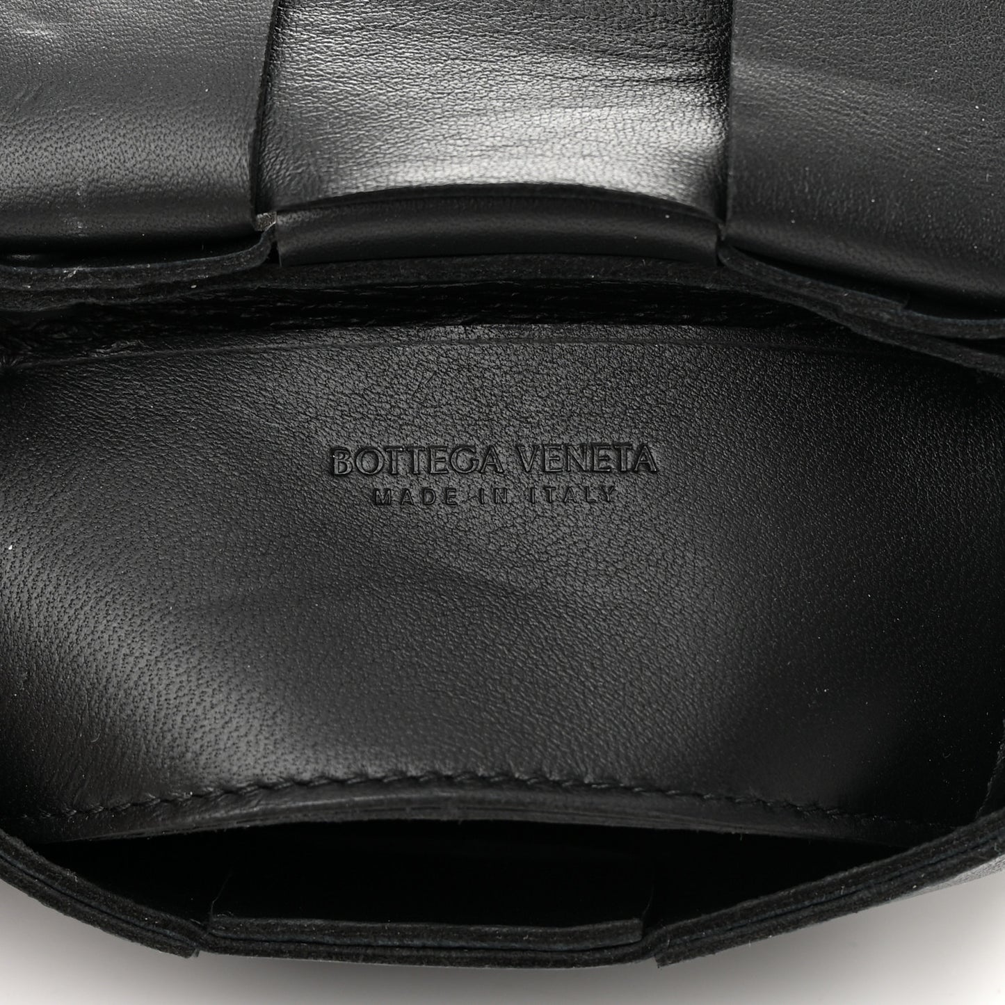 Lambskin Maxi Intrecciato Extra Mini Cassette Crossbody Bag Black