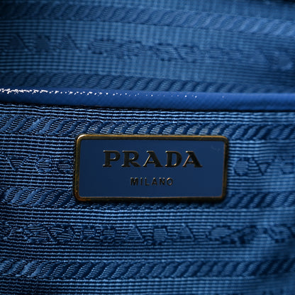 Prada Saffiano Vernice Medium Galleria Double Zip Tote Azzurro 6 of 14