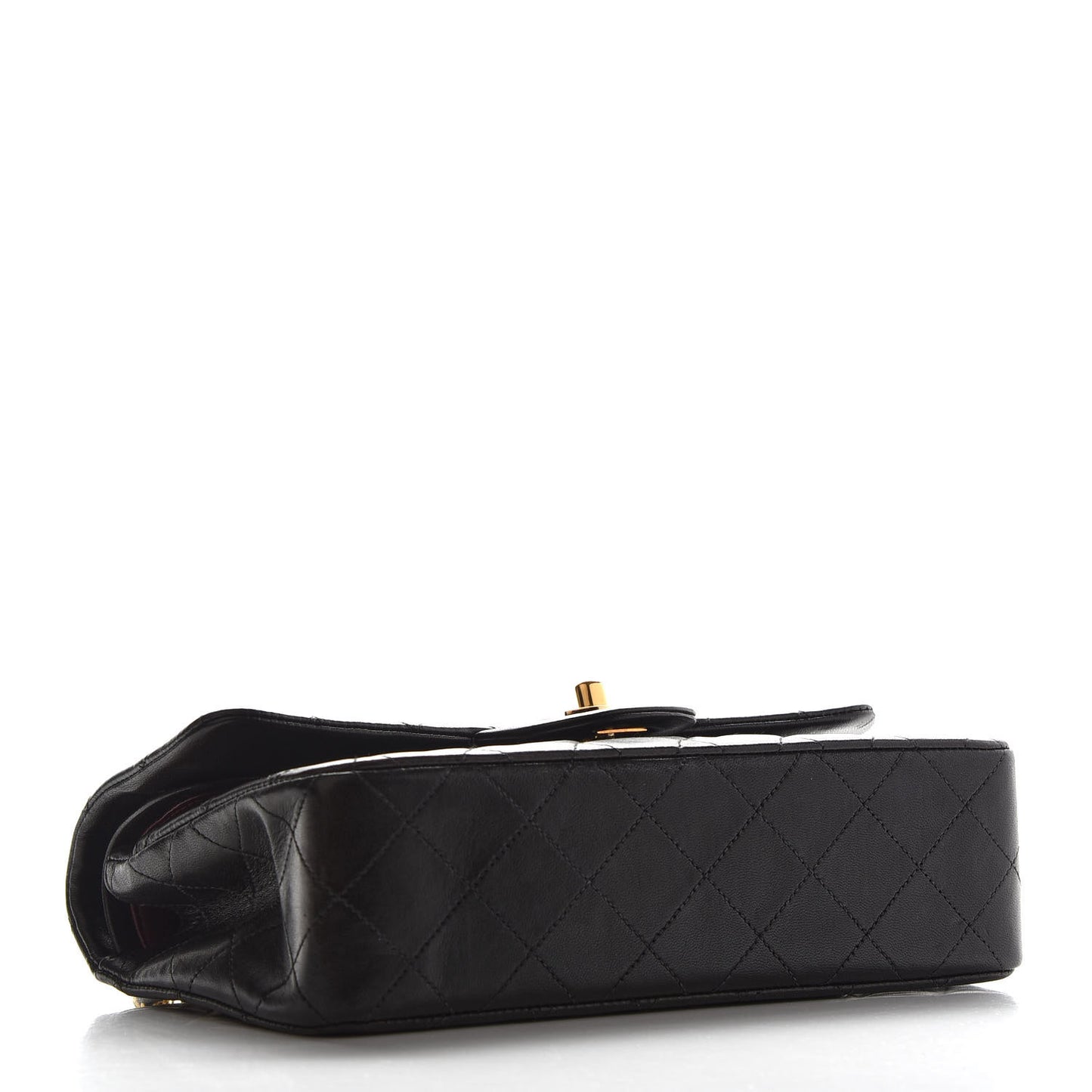 Lambskin Quilted Small Double Flap Black