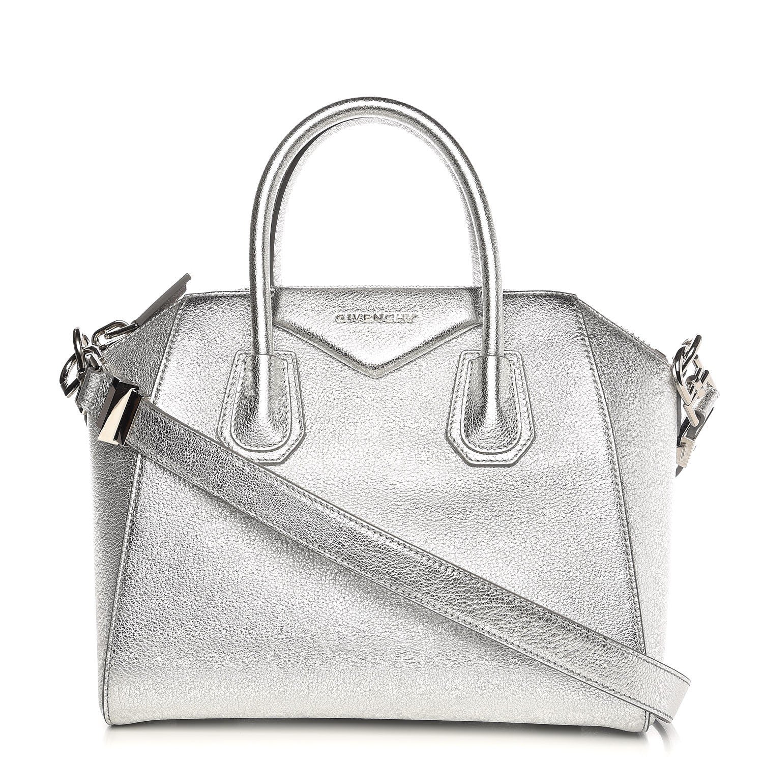 Givenchy Metallic Sugar Goatskin Small Antigona Silver 1 of 8