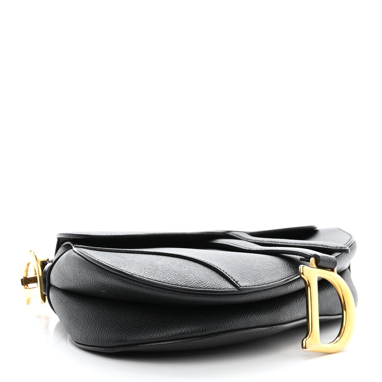 Christian Dior Grained Calfskin Saddle Bag Black 4 of 14