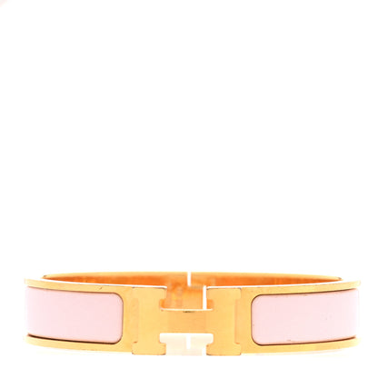 Hermes Enamel Narrow Clic Clac H Bracelet PM Rose Candeur 1 of 4
