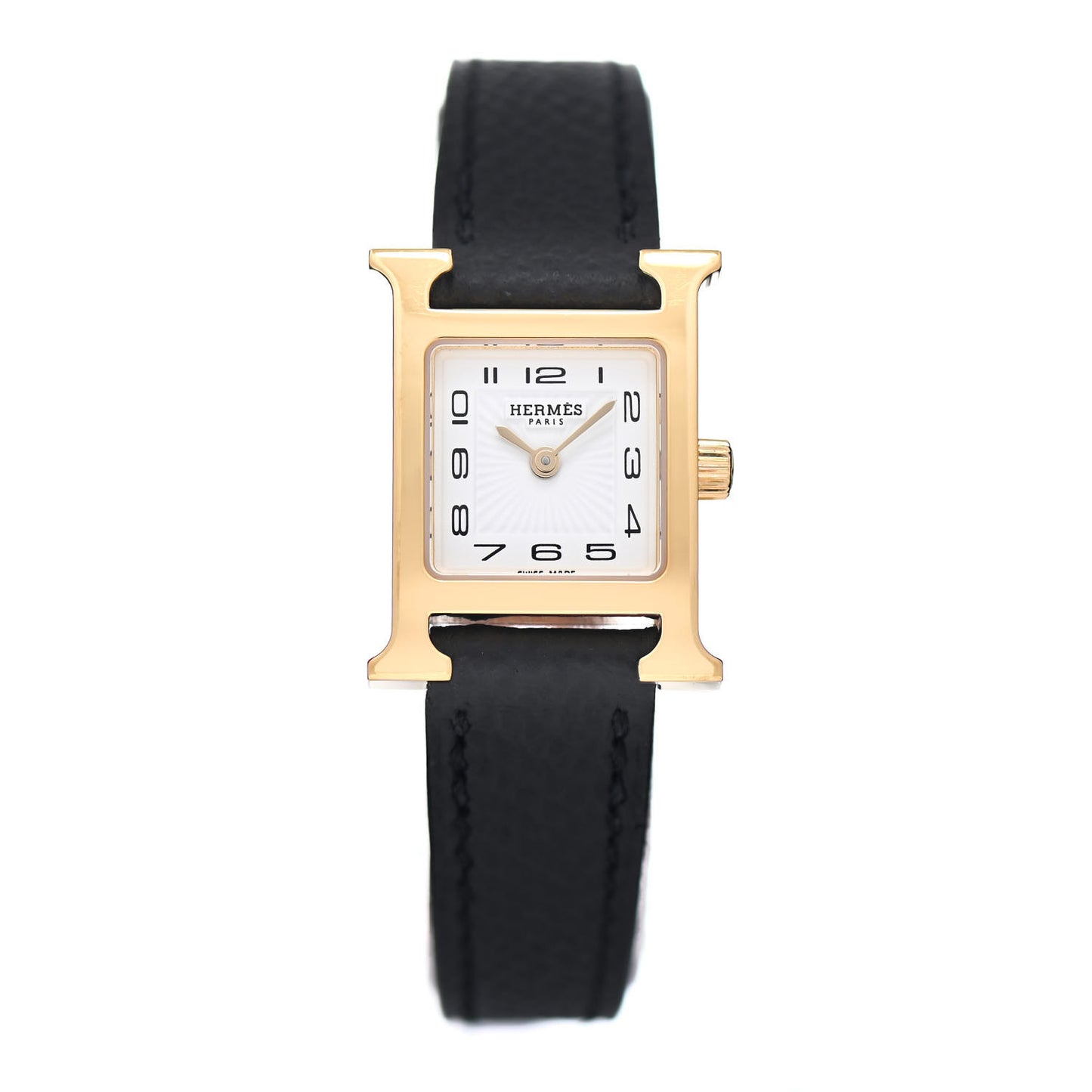 Stainless Steel Epsom 17.2mm Heure H Hour Quartz Watch Noir