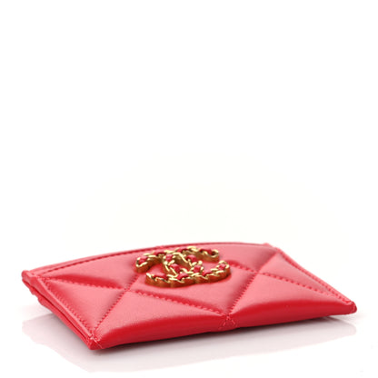 Chanel Lambskin Quilted Chanel 19 Card Holder Red 4 of 11