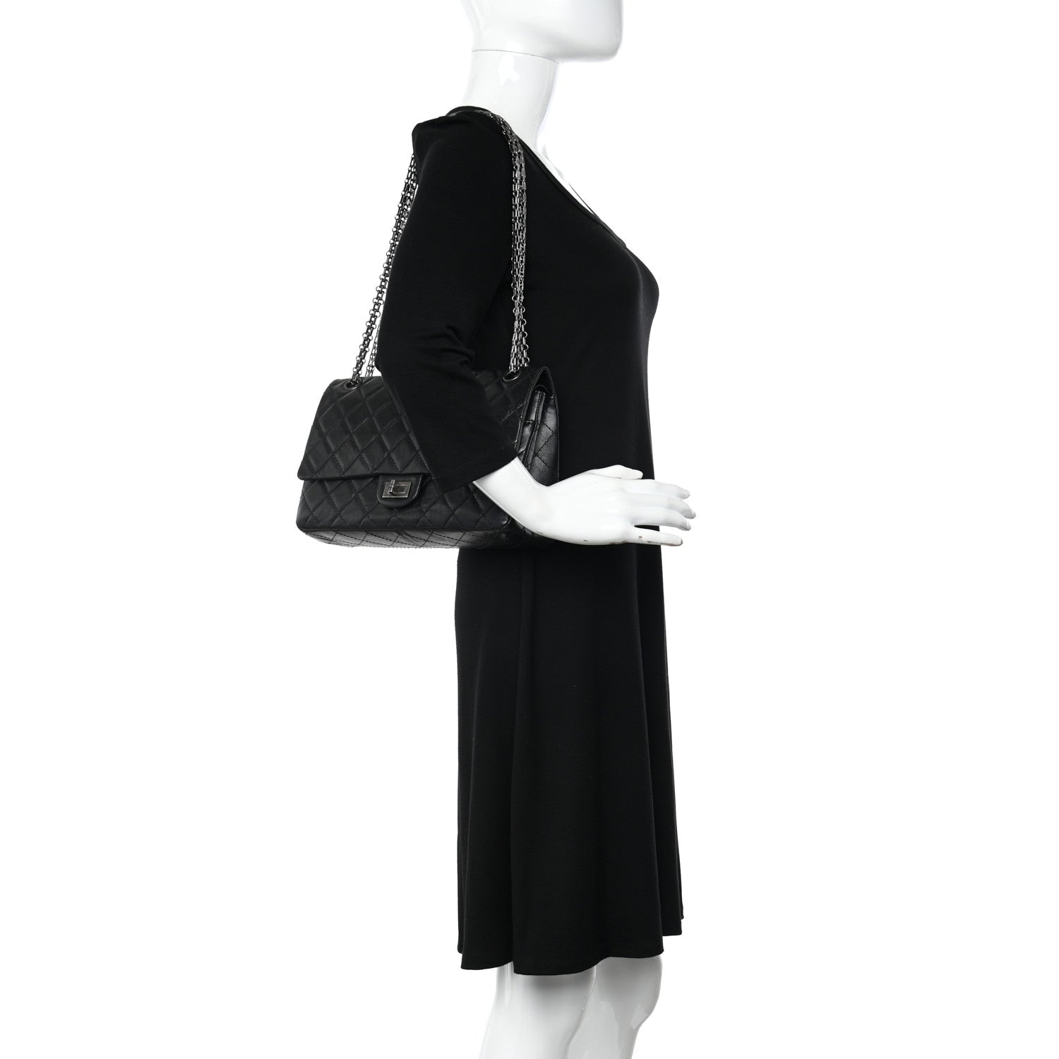 Chanel Aged Calfskin Quilted 2.55 Reissue 226 Flap Black 2 of 10