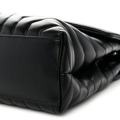 Saint Laurent Calfskin Y Quilted Monogram Monochrome Medium Loulou Chain Satchel Black 10 of 11