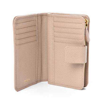 Prada Saffiano Metal Compact Wallet Cipria 5 of 9