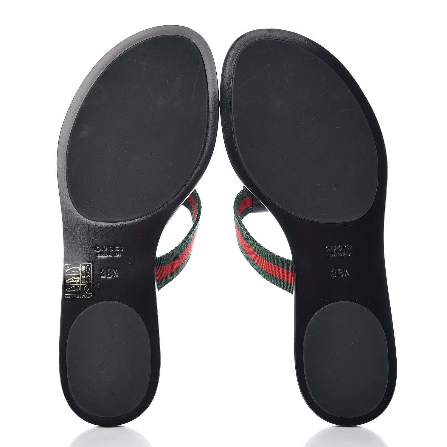 Gucci Nylon Guccissima Web Womens Thong Sandals 38.5 Green Red Black 7 of 12