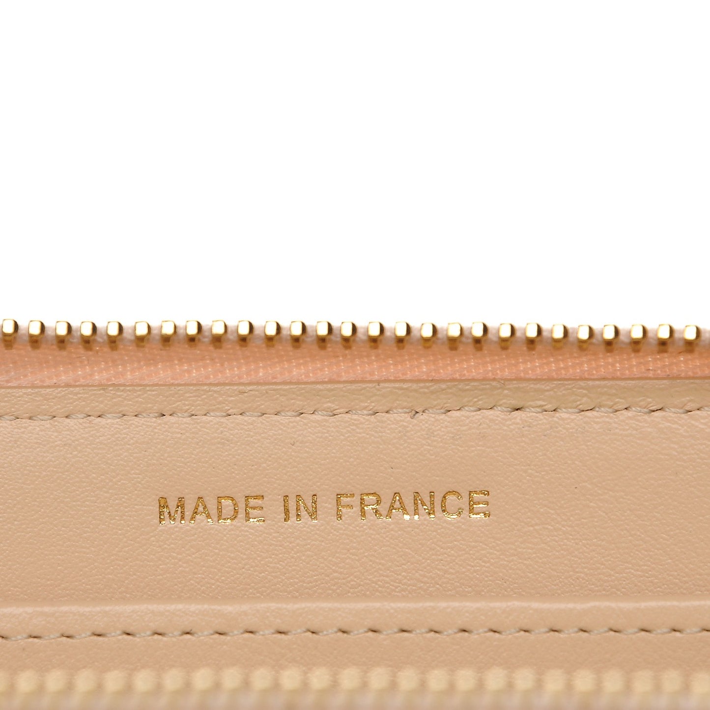 Caviar Quilted Large Gusset Zip Around Wallet Beige Clair