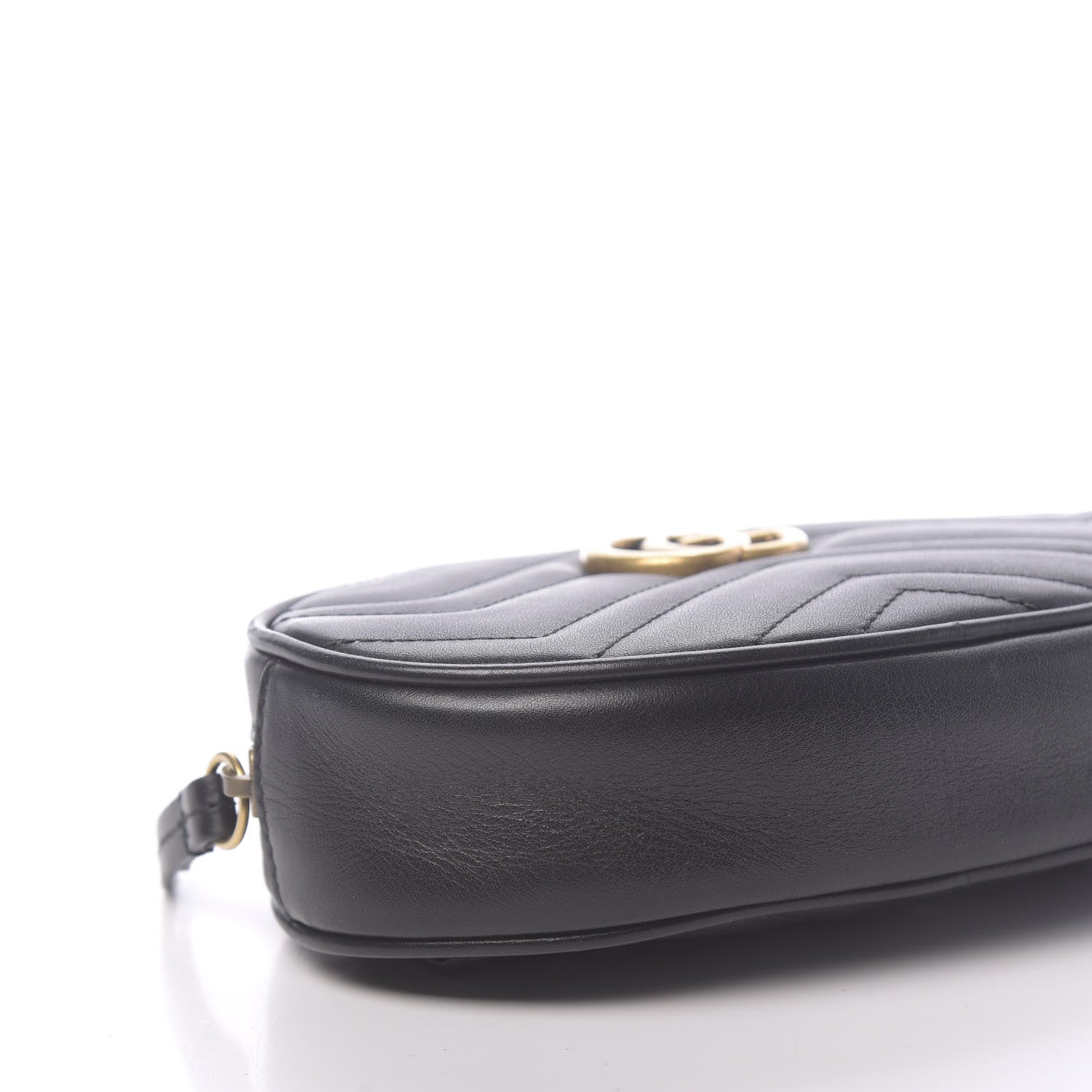 Gucci Calfskin Matelasse GG Marmont Belt Bag 75 30 Black 7 of 10