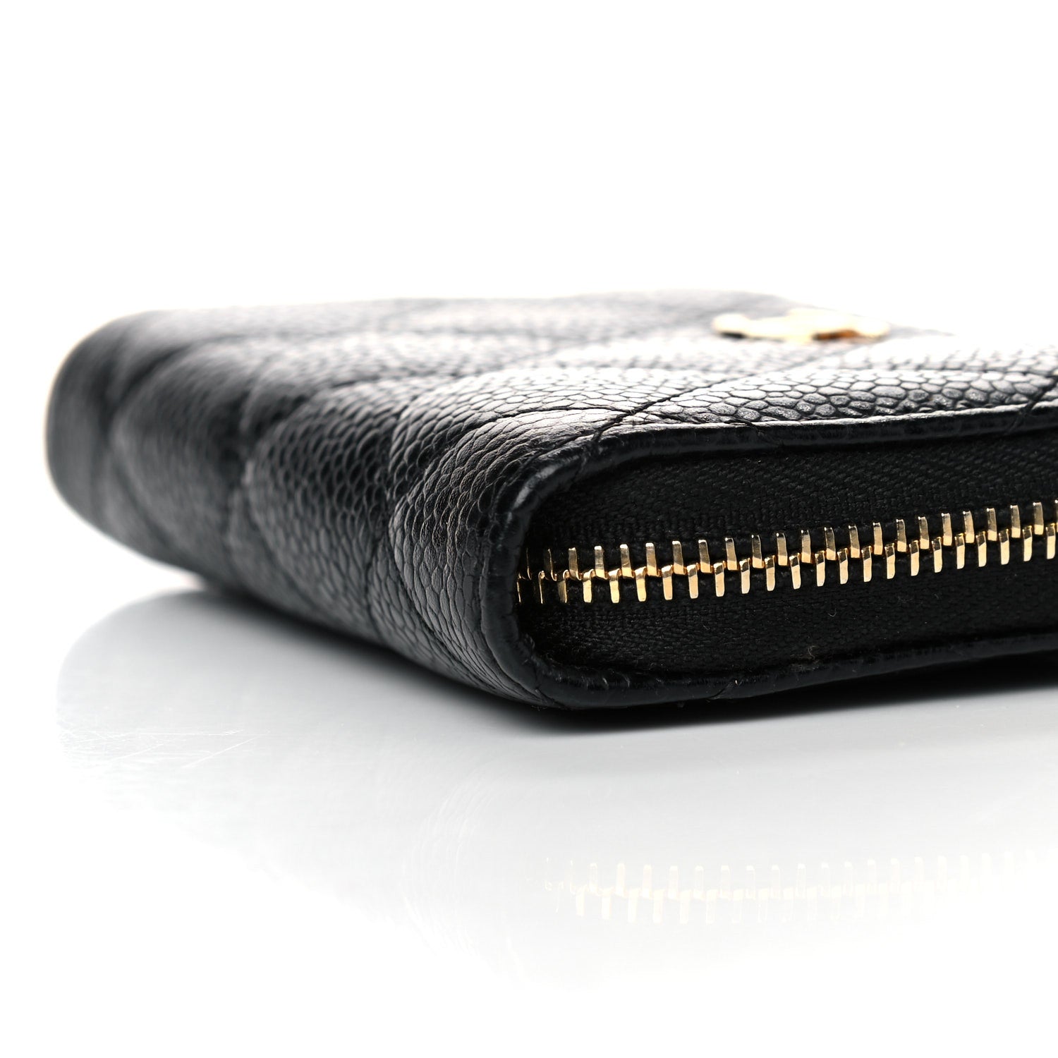 Chanel Caviar Quilted Zip Coin Purse Black 9 of 12