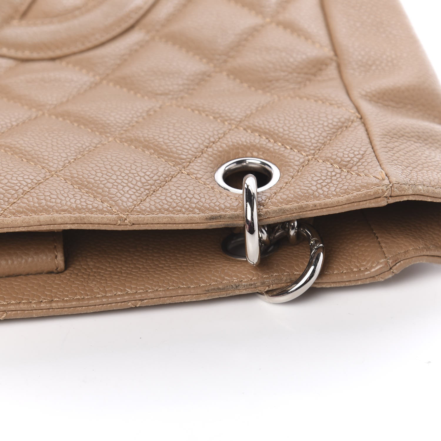 Chanel Caviar Quilted Petit Shopping Tote PST Dark Beige 9 of 19