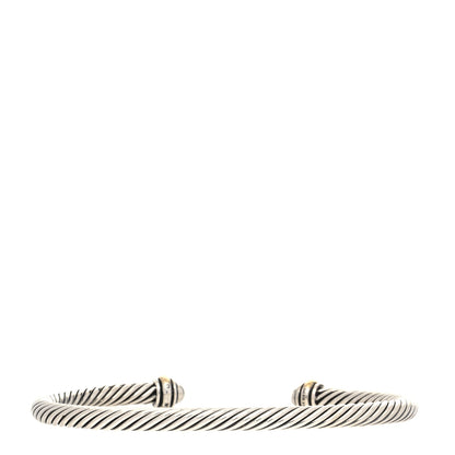 David Yurman Sterling Silver 18K Yellow Gold 4mm Cable Classics Bracelet 2 of 4